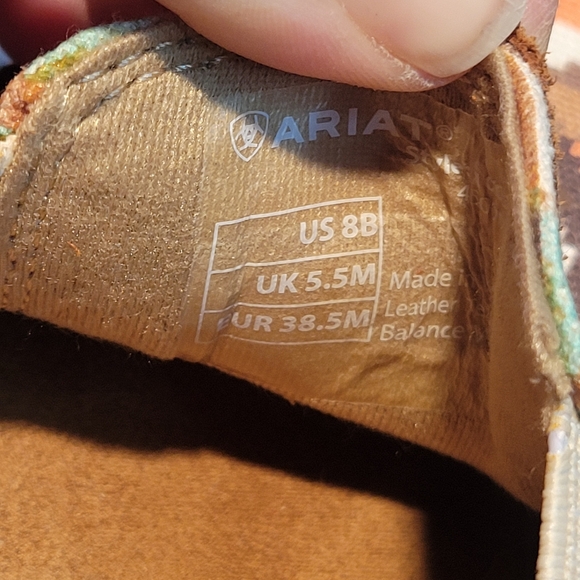 Ariat Southwest Pattern Leather Slip On Shoe Ladies Size 8 - Picture 9 of 9